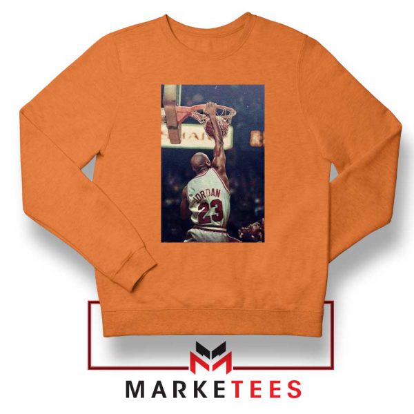 Michael Jordan Slam Dunks Orange Sweatshirt