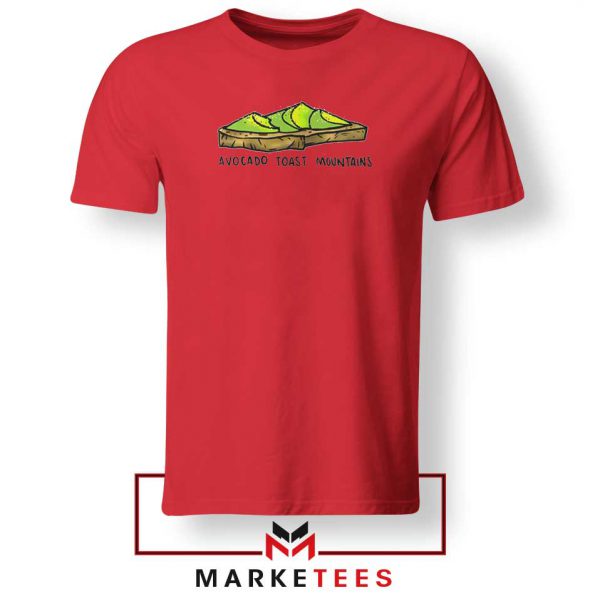 Avocado Toast Mountains Red Tshirt