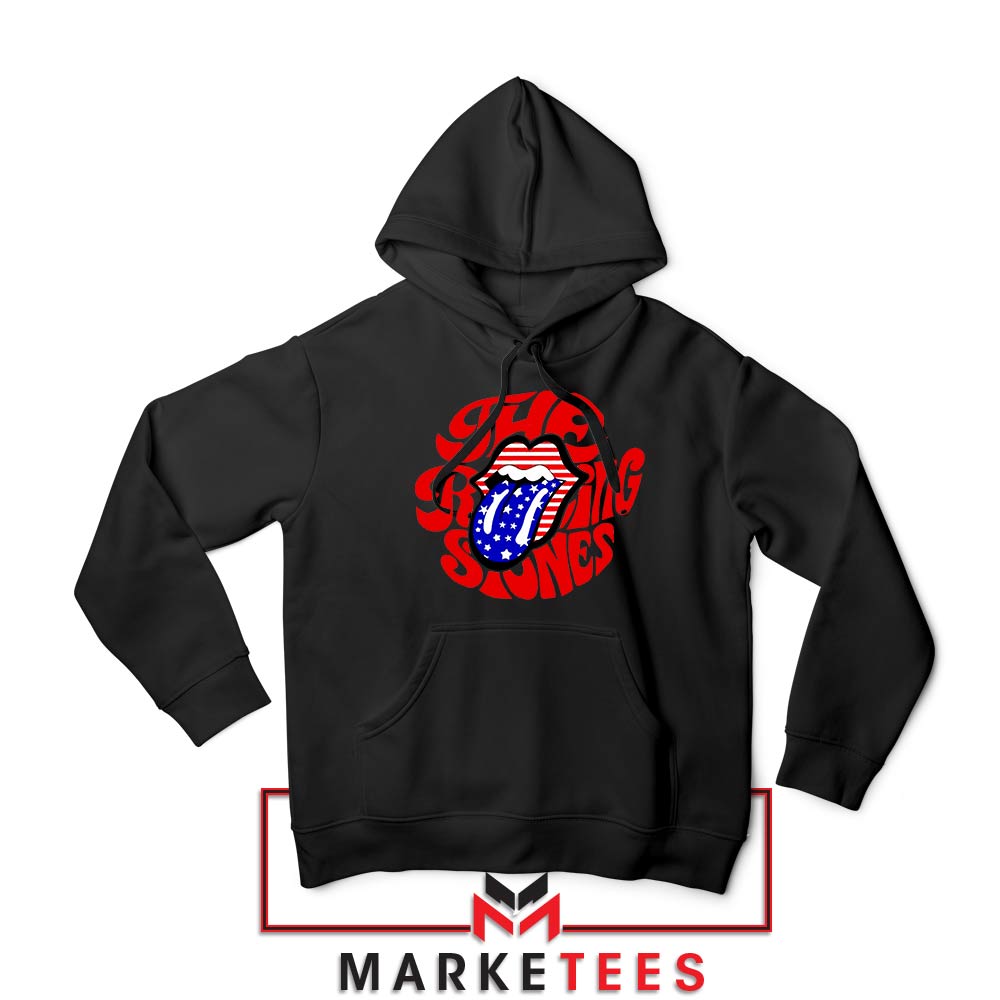The Rolling Stones Flag Tongue Hoodie Patriotic USA