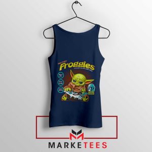 A Stylish Baby Yoda Froggies Navy Tank Top