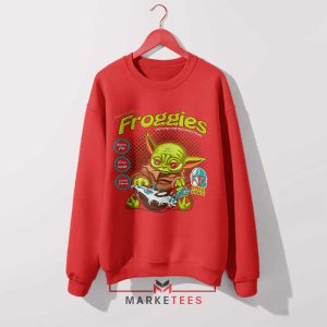 A Stylish Baby Yoda Froggies Red Sweatshirt