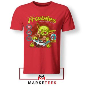 A Stylish Baby Yoda FroggiesRed Tshirt