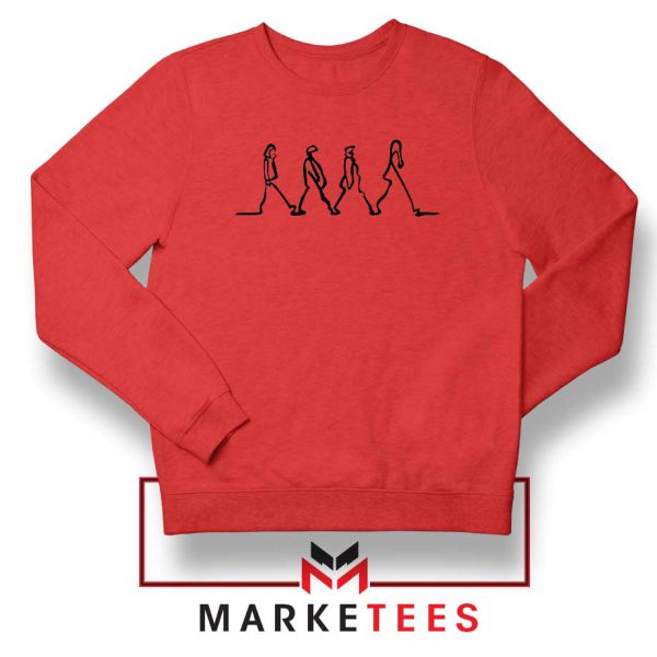 Abby Road Funny Music Band Red Sweatshirt