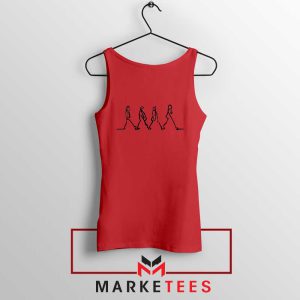 Abby Road Funny Music Band Red Tank Top