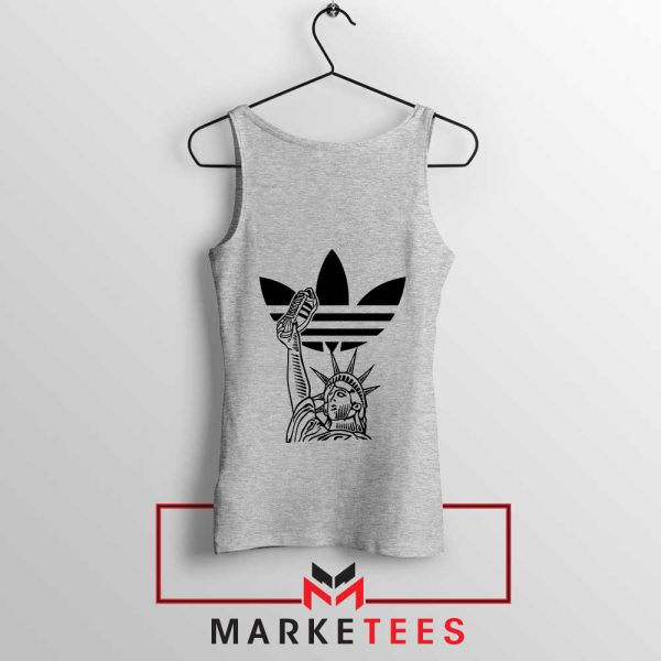 American Symbol Freedom Three Stripes Grey Tank Top