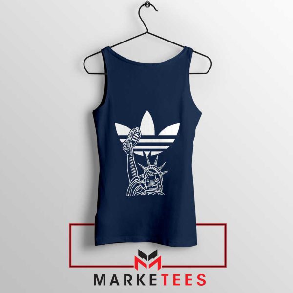 American Symbol Freedom Three Stripes Navy Tank Top