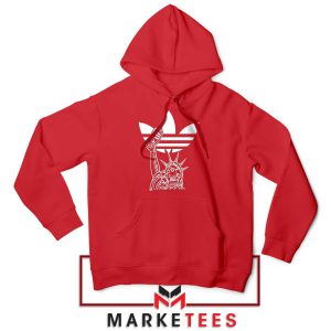 American Symbol Freedom Three Stripes Red Hoodie