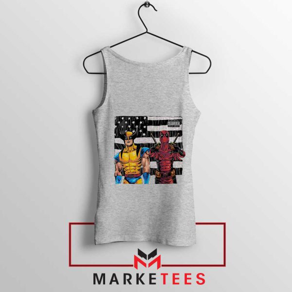 Bad Deadpool 3 and Wolverine Grey Tank Top