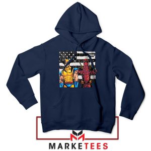 Bad Deadpool 3 and Wolverine Navy Hoodie