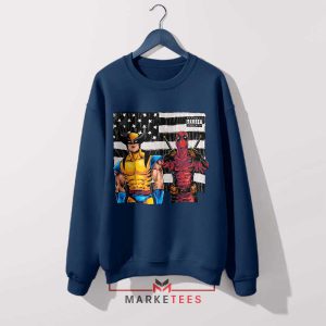 Bad Deadpool 3 and Wolverine Navy Sweatshirt