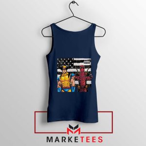 Bad Deadpool 3 and Wolverine Navy Tank Top