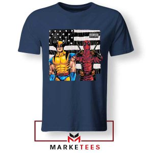 Bad Deadpool 3 and Wolverine Navy Tshirt