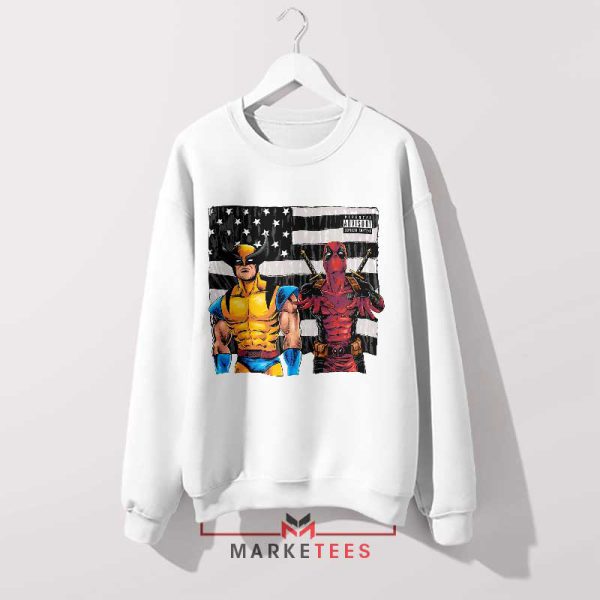 Bad Deadpool 3 and Wolverine White Sweatshirt