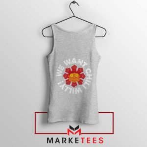 Barney Face Red Hot Chili Peppers Grey Tank Top