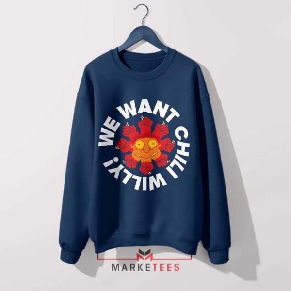 Barney Face Red Hot Chili Peppers Navy Sweatshirt