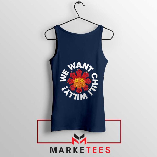 Barney Face Red Hot Chili Peppers Navy Tank Top