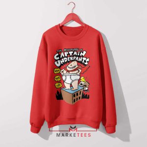 Cartoon Captain Underpants Books Red Sweatshirt