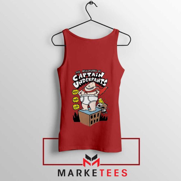 Cartoon Captain Underpants Books Red Tank Top