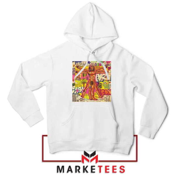 Bitcoin Vitruvian Man Meme White Hoodie