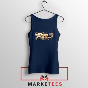 Cartoon Breaking Park Parody Navy Tank Tops