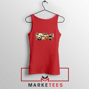 Cartoon Breaking Park Parody Red Tank Tops