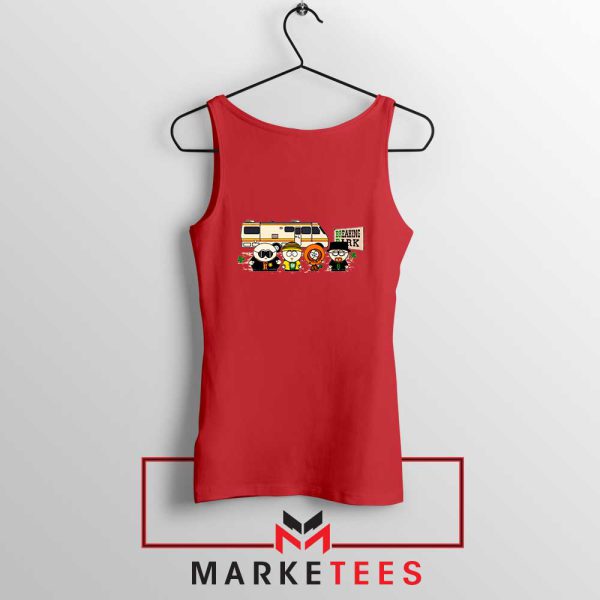 Cartoon Breaking Park Parody Red Tank Tops