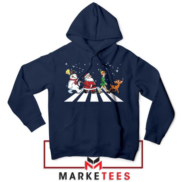 Christmas Abbey Road Party Navy Hoodie