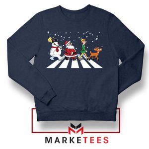 Christmas Abbey Road Party Navy Sweatshirt