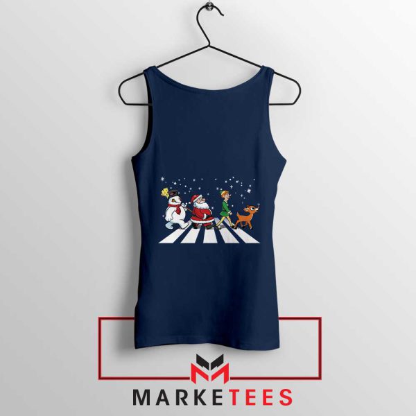 Christmas Abbey Road Party Navy Tank Top