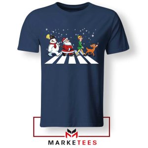 Christmas Abbey Road Party Navy Tshirt