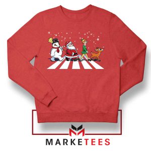 Christmas Abbey Road Party Red Sweatshirt