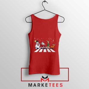 Christmas Abbey Road Party Red Tank Top