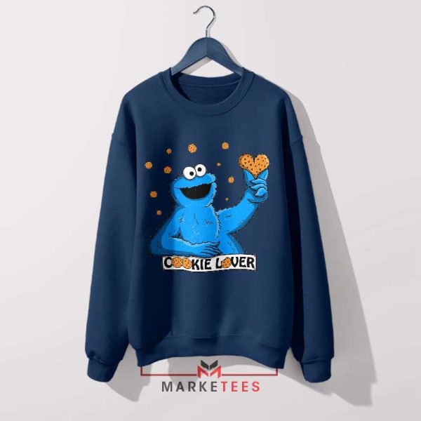 Cute and Soft Cookie Monster Hand Navy Sweatshirt