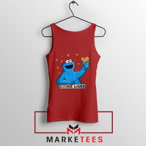 Cute and Soft Cookie Monster Hand Red Tank Top