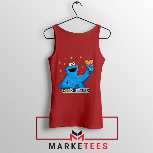 Cute and Soft Cookie Monster Hand Red Tank Top