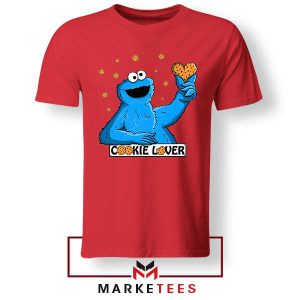 Cute and Soft Cookie Monster Hand Red Tshirt