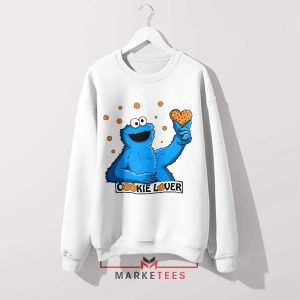 Cute and Soft Cookie Monster Hand White Sweatshirt