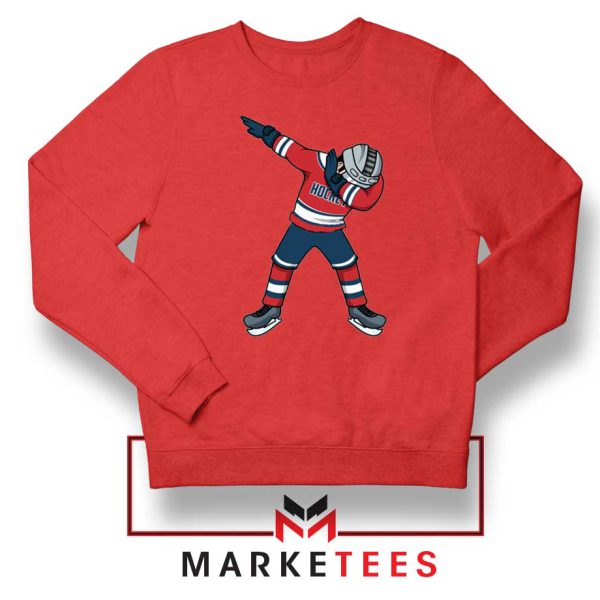 Dabbing Hockey Player Funny Red Sweatshirt