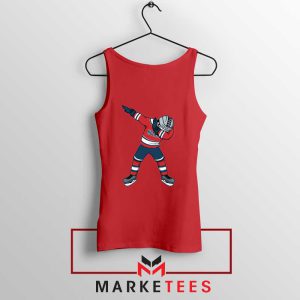 Dabbing Hockey Player Funny Red Tank Top