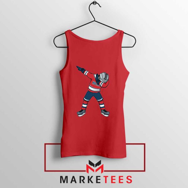 Dabbing Hockey Player Funny Red Tank Top