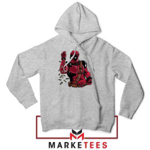 Deadpool 3 With Salt Bae Funny Grey Hoodie