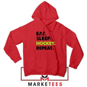 Eat Sleep Hockey Repeat Red Hoodie