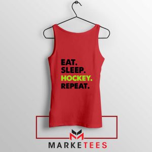 Eat Sleep Hockey Repeat Red Tank Top