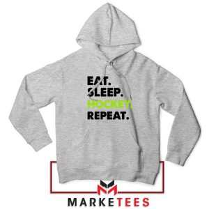 Eat Sleep Hockey Repeat Sport Grey Hoodie