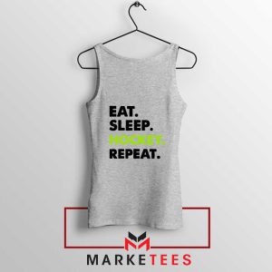 Eat Sleep Hockey Repeat Sport Grey Tank Top