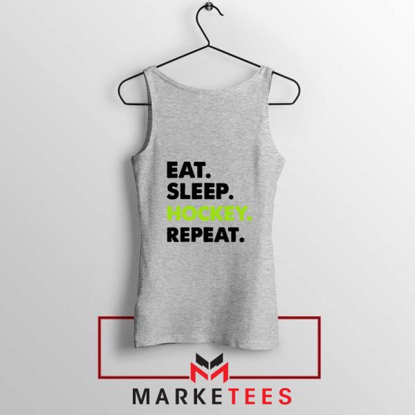 Eat Sleep Hockey Repeat Sport Grey Tank Top