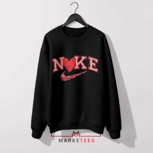 Get Ready for Valentine's Day Nike Logo Black sweatshirt