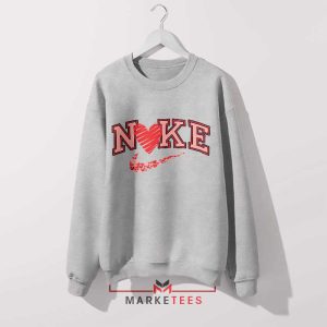 Get Ready for Valentine's Day Nike Logo Grey Sweatshirt