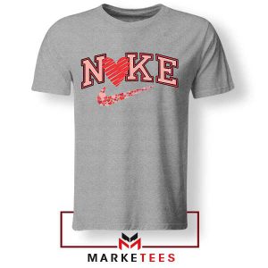 Get Ready for Valentine's Day Nike Logo Grey Tshirt