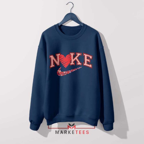 Get Ready for Valentine's Day Nike Logo Navy Sweatshirt